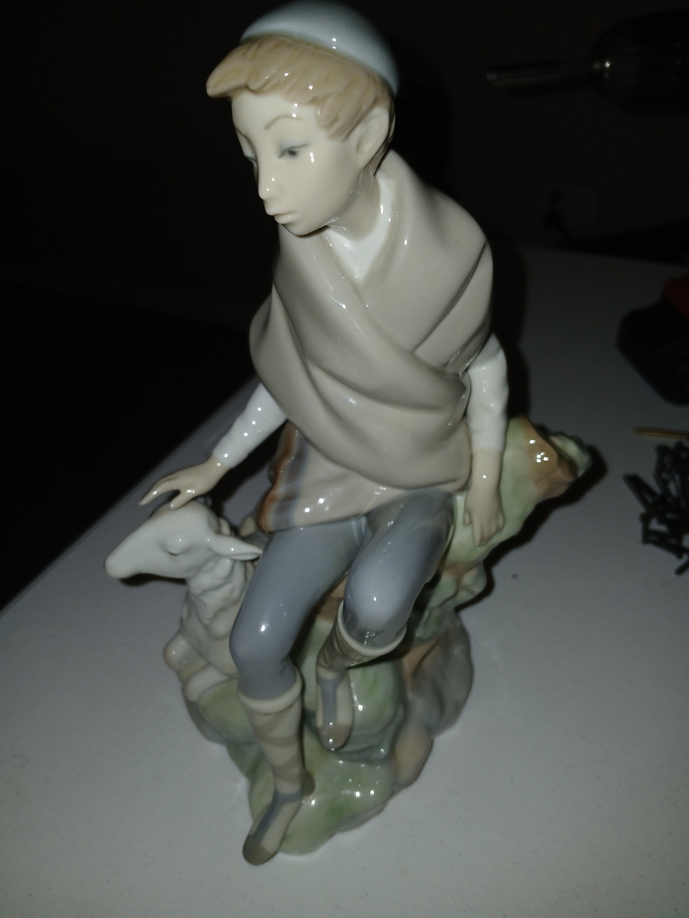 Lladró Rare And Collectable  Porcelain Shepherd Boy Figurine